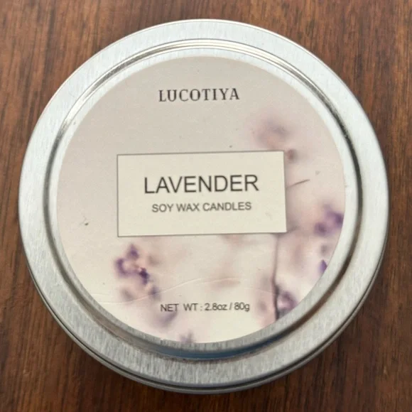 Lavender Soy Wax Candle - White and Silver - Picture 3 of 3